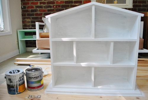 Simple DIY Dollhouse Painted White With Primer