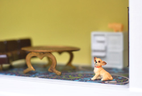 Chihuahua toy in DIY Dollhouse