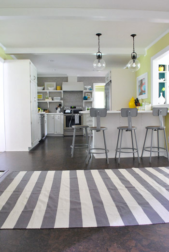 KitchenRugs GreyStripe From Hall