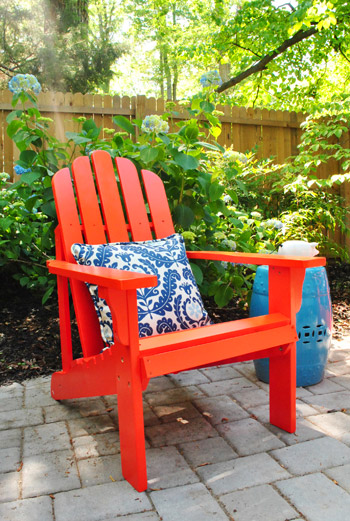 red porch chair