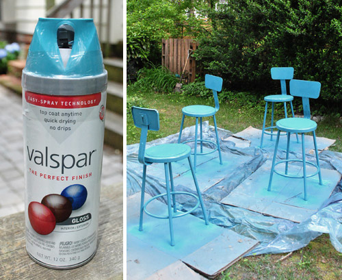 Spray Painting Metal Kitchen Stools A, Can You Paint Metal Stools