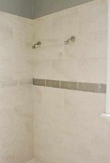 shower tile border young tiles accent bathroom removing younghouselove bathrooms