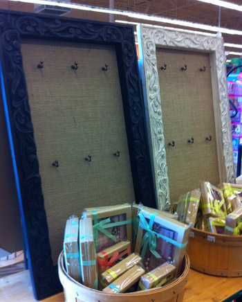 Framed Burlap Jewelry Frames