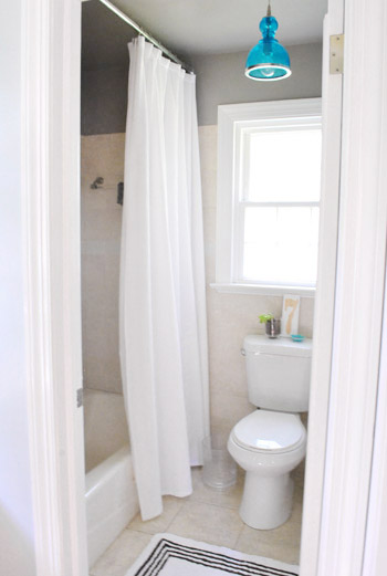 Our 230 Bathroom Upgrade Young House, What Color Shower Curtain For Small Bathroom