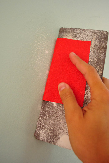 Sanding Spackling Holes