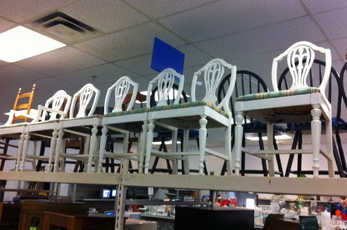 Six Chairs Eventy Five Bucks