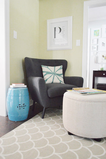 Mismatched ottoman outlet and chair