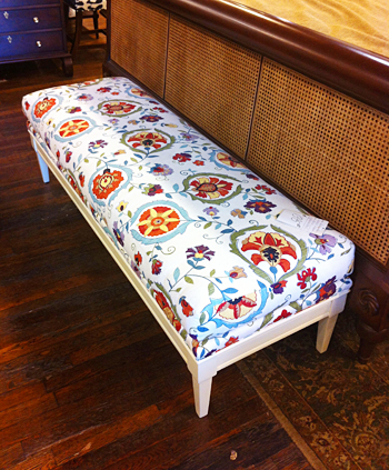 Farmville Printed Fabric Bench