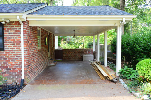 Before Photo of Brick Ranch Carport