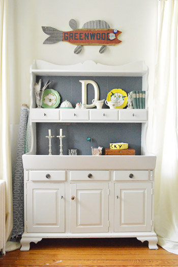 Vintage Kitchen Storage Display With Decorative Objects