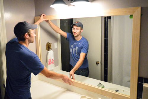 How to Make a DIY Wood Mirror Frame for Bathroom Vanity Story - Tidbits