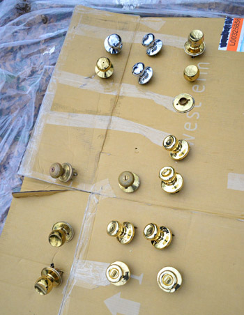How To Upgrade Your Old Brass Door Knobs With Spray Paint Young House Love - What Paint Will Stick To Brass