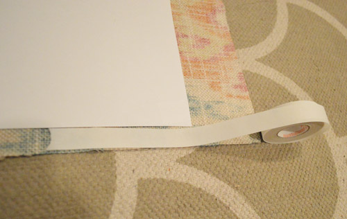 fabric cut with small border to allow for hem tape