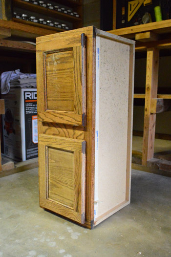 old wooden fridge