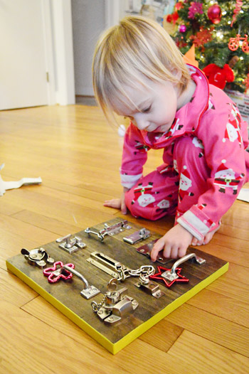 Running from the Law: DIY Lock and Hinge Board for Toddlers