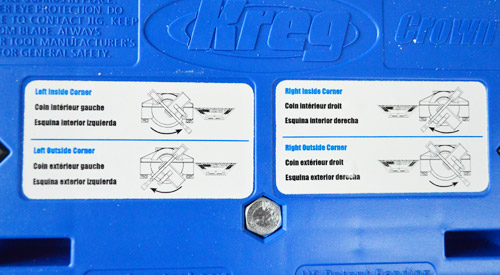 corner diagrams on Kreg Crown Pro molding tool