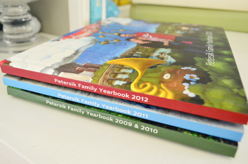 Stack Of Three Family Album Annual Yearbooks Printed With MyPublisher