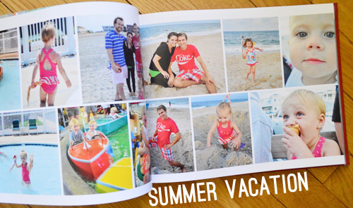 Yearbook Family Album Spread Featuring Photos Of Summer Vacation