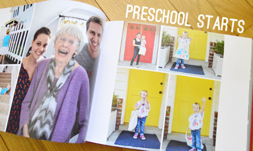 Yearbook Family Album Spread Featuring Photos Of Preschool Starting
