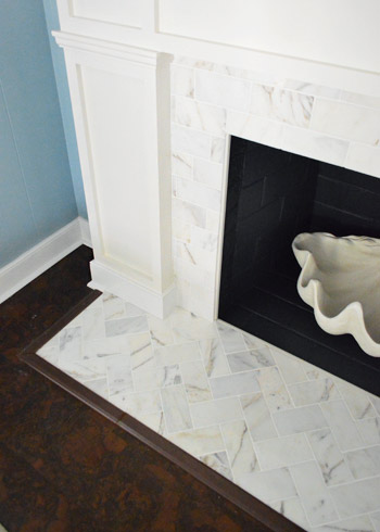 Our 200 Fireplace Makeover Marble Tile A New Mantel Young