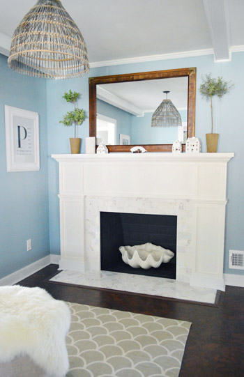 Our $200 Fireplace Makeover (Marble Tile & A New Mantel) | Young House Love