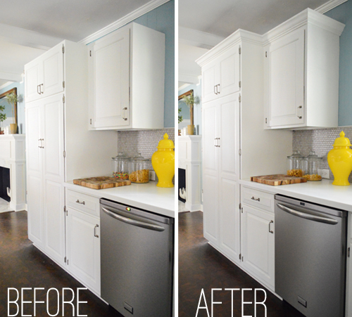 How To Add Crown Molding To The Top Of Your Cabinets Young House