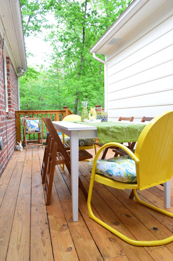 Deck Built Between Original Brick Ranch Home And Addition