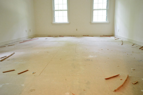 subfloor with carpet removed