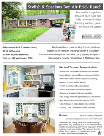 Flyer For Sale By Owner Real Estate Listing