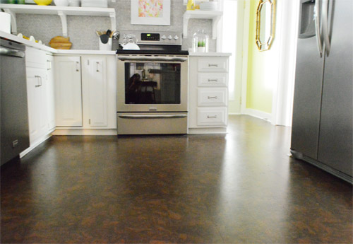 Cork Floors In White Kitchen