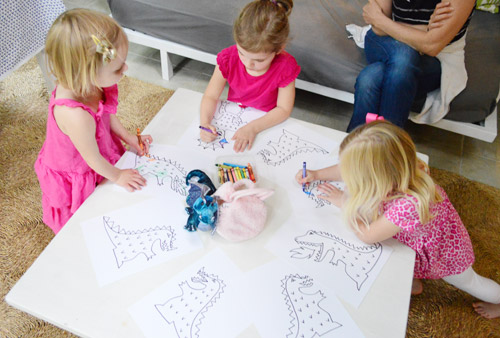 Kids Coloring Dragon Print Out Coloring Sheets At Toddler Birthday Party