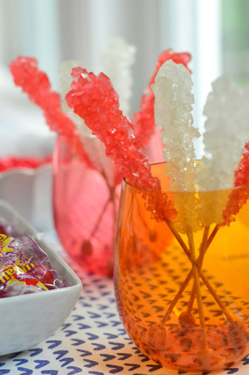 Rock Candy Display For Dragon Birthday Party