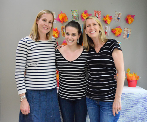 Women In Striped Black And White Shirts At Birthday Party