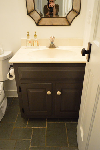 brown bathroom cabinet paint