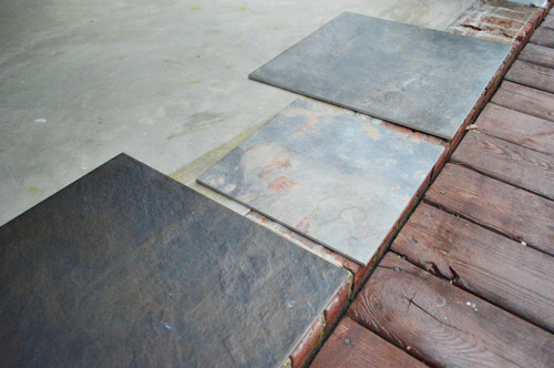 A Concrete Floor Paint It Or Tile, Tile To Concrete Floor Transition