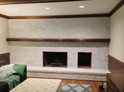 How To Whitewash A Brick Wall Or Fireplace Young House Love