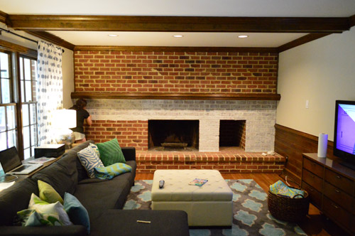 How To Whitewash A Brick Wall Or Fireplace Young House Love