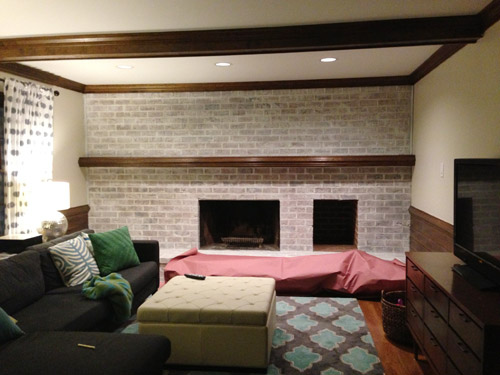 How To Whitewash A Brick Wall Or Fireplace Young House Love