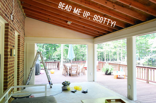 How To Install A Wood Plank Ceiling, Hardwood Flooring On Porch Ceiling