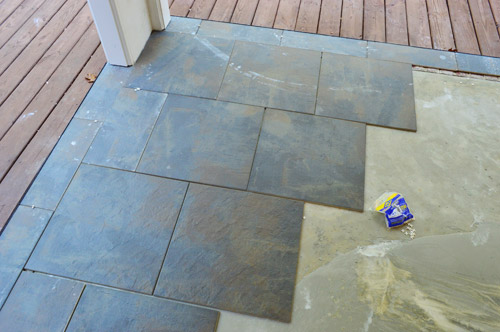 Leveling And Dry Fitting Tile In An Outdoor Area Young House Love