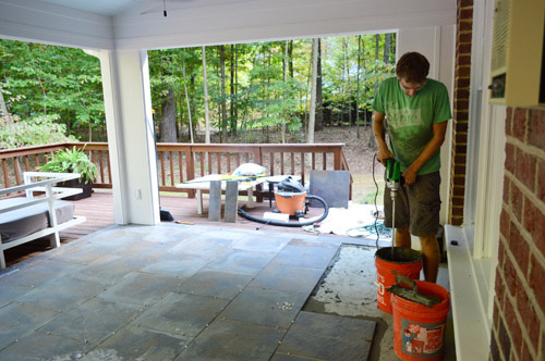 Tiling, Cleaning, And Grouting An Outdoor Area