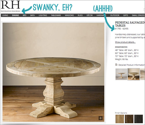 Restoration hardware deals 60 round table