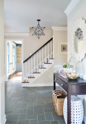 foyer with view of new stairscase