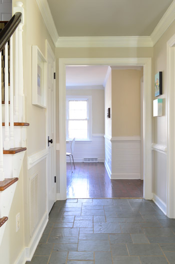 light wood trim with white walls--I never thought I liked stained