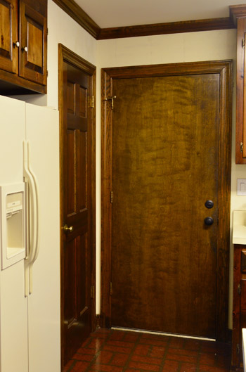 before picture of painted refrigerator