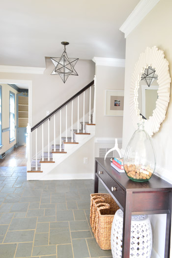 Foyer with Contrasting gray ceiling Revere Pewter