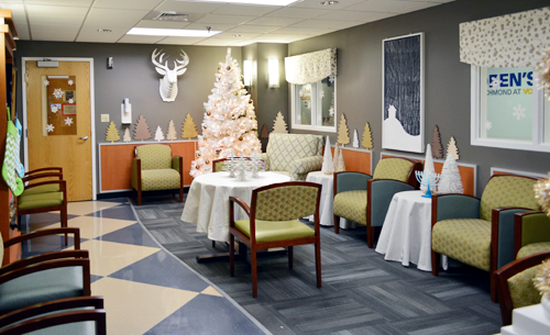After Photo Of Holiday Waiting Room in Childrens Hospital At VCU