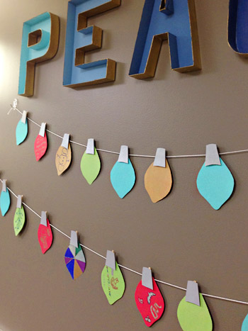 Holiday paper craft wall hanging projects at Childrens Hospital of Richmond