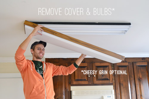 How To Replace An Old Fluorescent Light Fixture Young House Love - How Do You Remove A Ceiling Light Shades