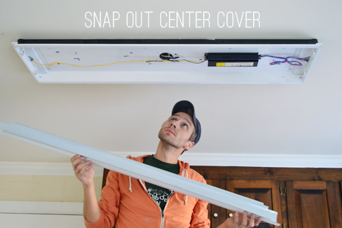 Fluorescent Light Fixture, How To Remove The Cover Of A Fluorescent Light Fixture